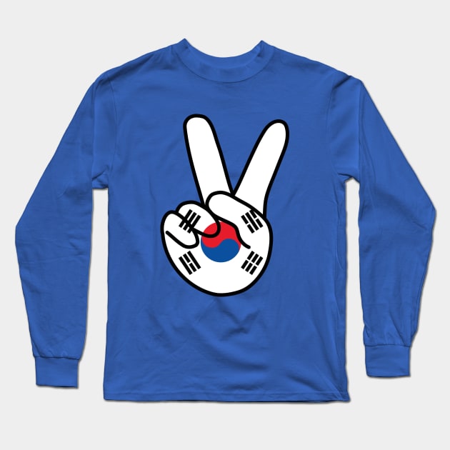 South Korea V Sign Long Sleeve T-Shirt by DiegoCarvalho